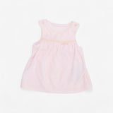 Pink velour dress with bow