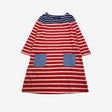 Blue and Pink Stripe Colourblock Jersey Dress