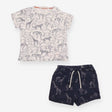 Outfit Shorts SS tee jersey black white animals