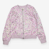 Jacket zip sequins light purple