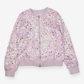 Jacket zip sequins light purple