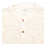 Cardigan Open Stitch White Button Down