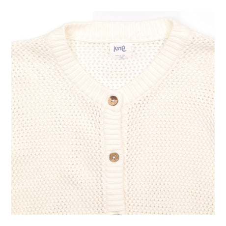 Cardigan Open Stitch White Button Down