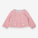Cardigans pink bunny ditsy reversible velour