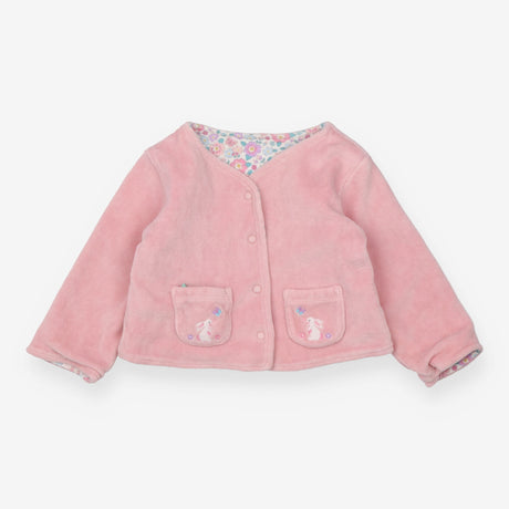 Cardigans pink bunny ditsy reversible velour