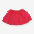 Skirt bright pink net layers gold waist