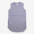 Blue Gingham Sleeveless Cotton Tunic with Pockets