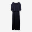 Navy Maxi Jersey Dress with asymmetric apron overl