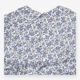 Smocked Long Sleeve Blue Floral Print