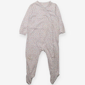 Sleepsuit white ditsy floral  Frill Wrap