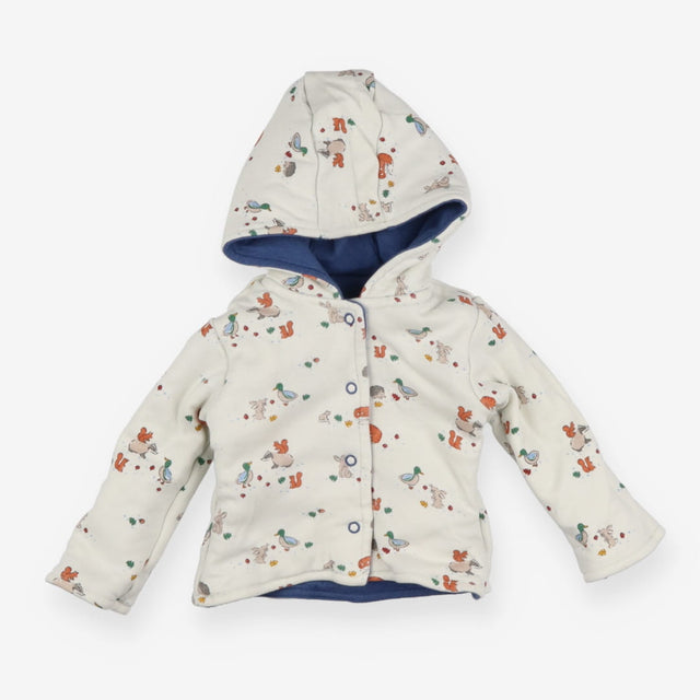 Reversible Jersey jacket with fox and bunny pocket