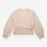 Cardigan Beige Taupe Wrap Front Tie Waist Long Sle
