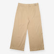 Wide Leg Trousers Tan Pleat Front Lyocell Blend