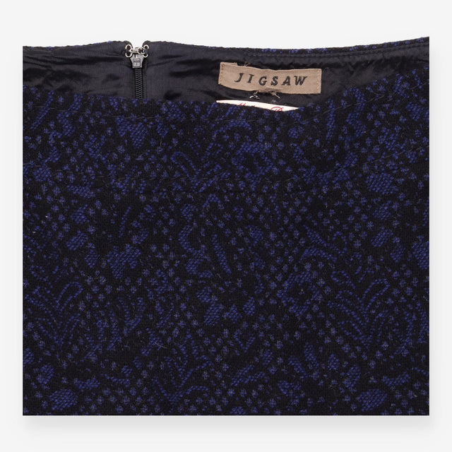 Skirt Black Purple Patterned Jacquard Textured A-L