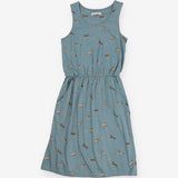 Brakeburn Dachshund Dog Print Cotton Midi Dress Sl