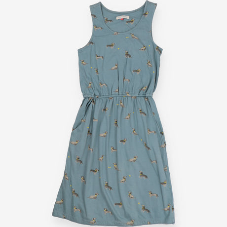 Brakeburn Dachshund Dog Print Cotton Midi Dress Sl