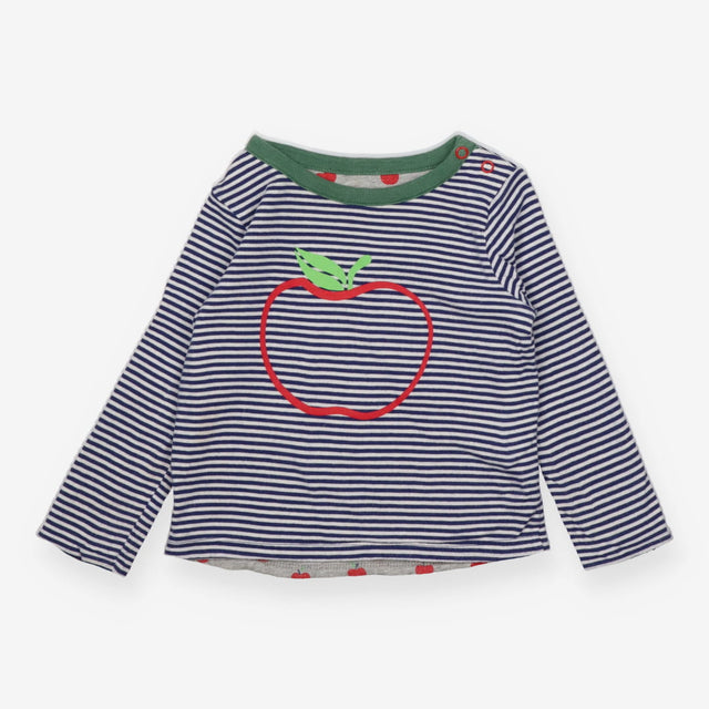Reversible T-shirt long sleeve grey with apple