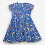 Blue Polka Dot & Rainbow Dress