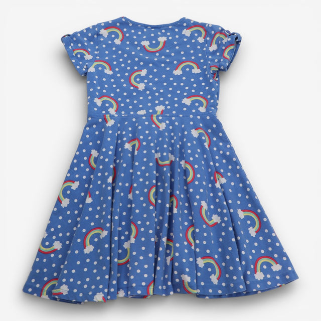 Blue Polka Dot & Rainbow Dress
