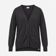 Charcoal Grey 100% Merino Wool Fine Knit Open Fron
