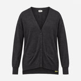 Charcoal Grey 100% Merino Wool Fine Knit Open Fron