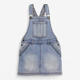 Dungarees shortie denim blue white floral lining
