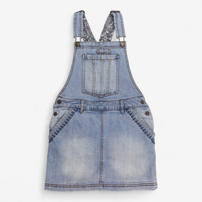Dungarees shortie denim blue white floral lining