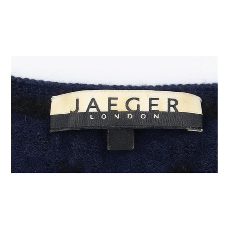 Dress Navy Merino Wool Embroidered Three Quarter S