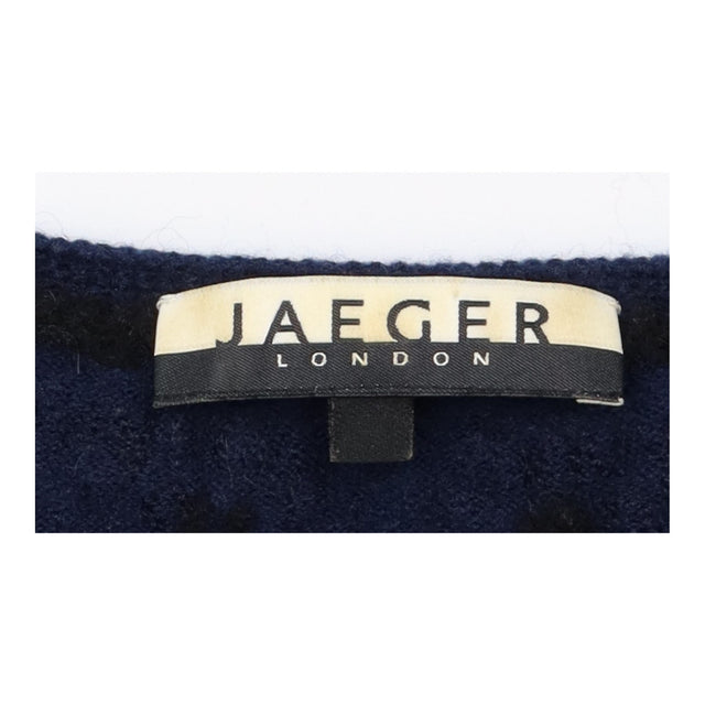 Dress Navy Merino Wool Embroidered Three Quarter S
