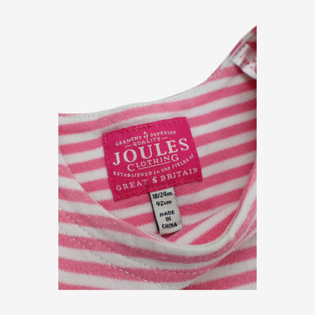 Dress short sleeve pink stripe and floral print