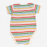 Bodysuit Short Sleeve Cream Multistriped