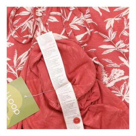 Pyjama Set Shorts Top Leaf Print Coral Pink