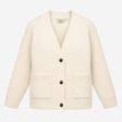 Chunky Knit Cream Open Cardigan with Pockets
