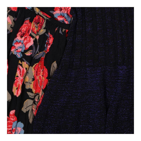 Knit Shine Ribbed Dress with Rose Sleeves