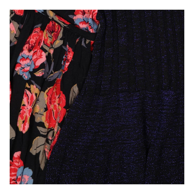 Knit Shine Ribbed Dress with Rose Sleeves