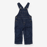Denim Dungarees - Navy Striped Lining
