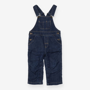Denim Dungarees - Navy Striped Lining