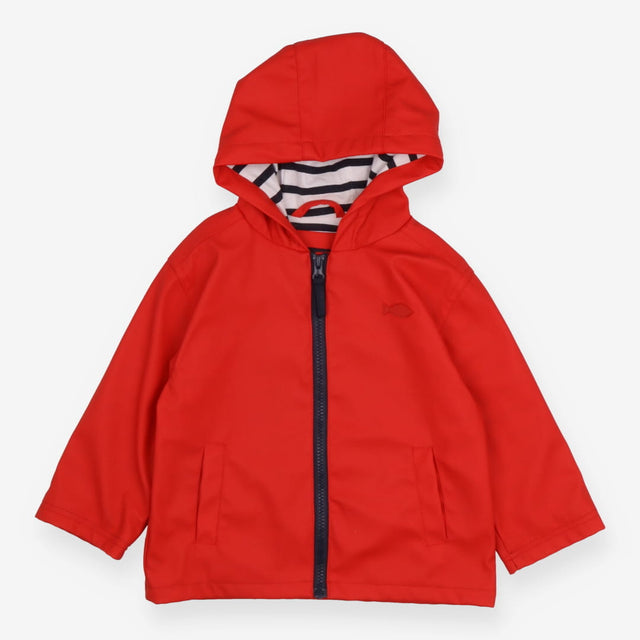 Raincoat Red with Navy Stripe Lining