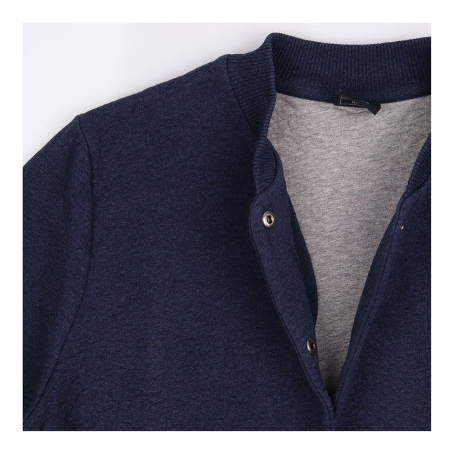 Bomber Jacket Navy Recycled Snap Front Casual
