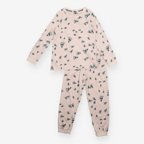 Cream Dino Foot Prints Pyjamas