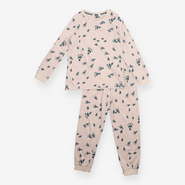 Cream Dino Foot Prints Pyjamas
