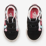 Vans Shoes Black with Glitter Flowers