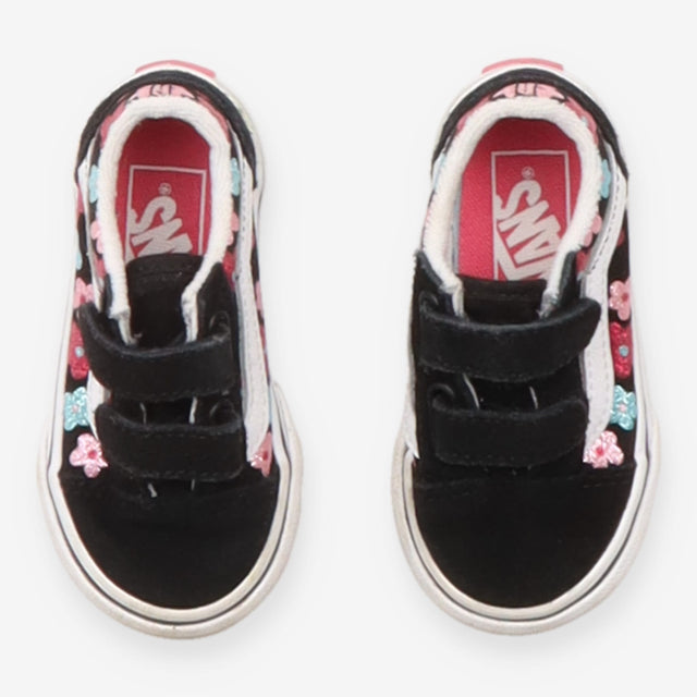 Vans Shoes Black with Glitter Flowers