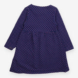 Jersey Dress Navy with Pink Dots