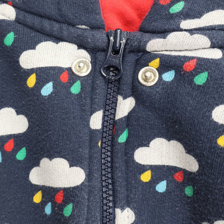 Onesie navy zip rainclouds