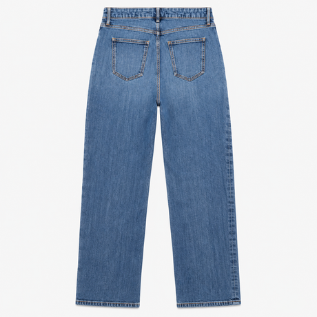 Relaxed Wide Leg Jeans Mid Blue