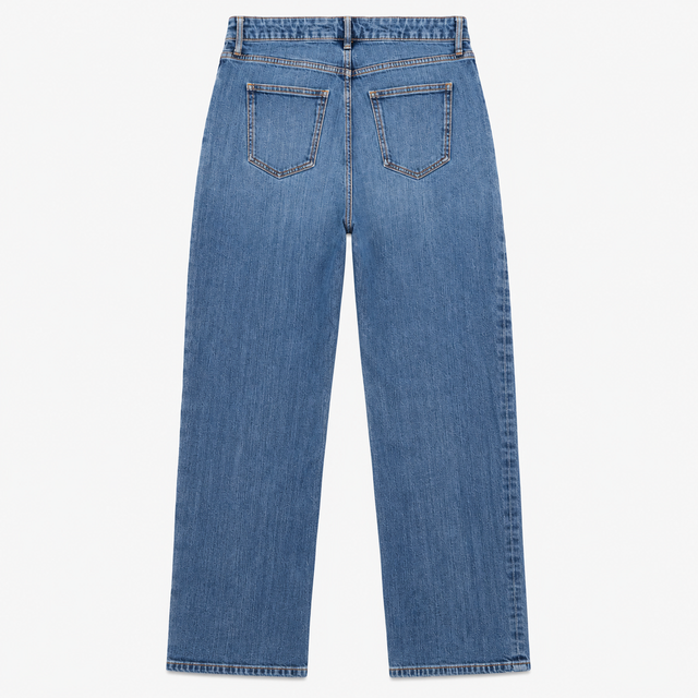Relaxed Wide Leg Jeans Mid Blue