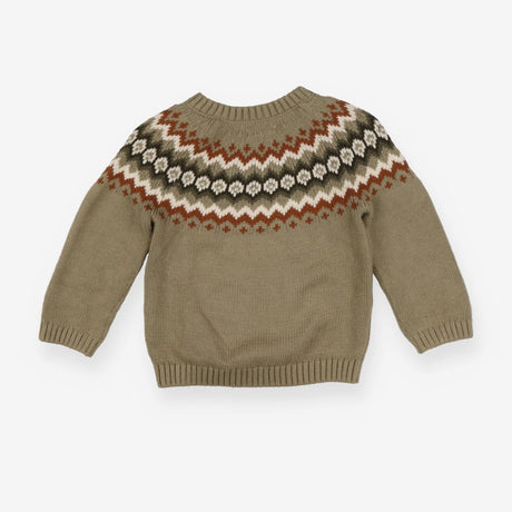 Sweater green knit fairisle