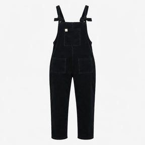 Black Organic Cotton Tie Strap Dungarees