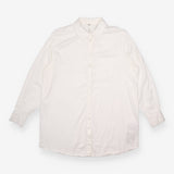 Blouse White Cotton Relaxed Long Sleeve